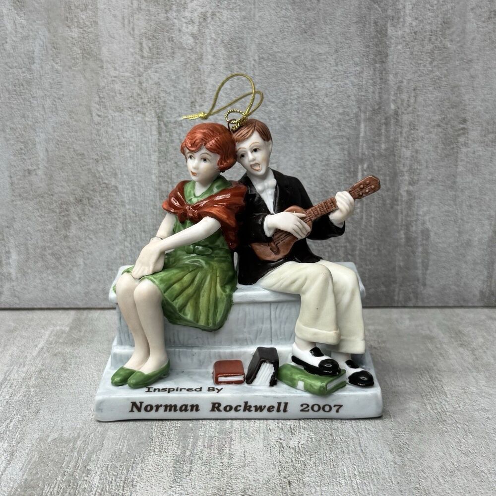 Curtis Publishing Norman Rockwell Inspired 2007 Christmas Ornament Boy Girl